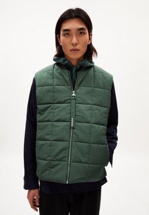ARMEDANGELS AABISKO Waistcoat Regular Fit made of Polyamid Mix (recycled) Grün | 0539-SWKRG