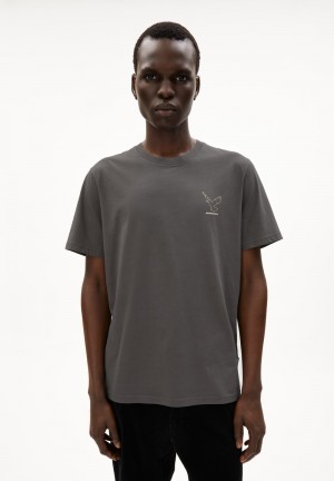 ARMEDANGELS AADONI NESTLING T-Shirt Relaxed Fit made of Organic Cotton Iron Cast | 3576-QJIBC