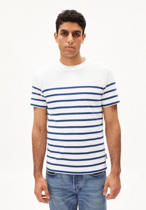 ARMEDANGELS AADROS STRIPES T-Shirt Regular Fit made of Organic Cotton Indigo | 2917-TKZUB