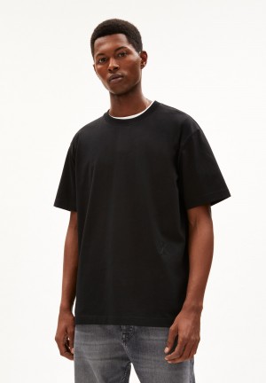 ARMEDANGELS AADRU Heavyweight T-Shirt Oversized Fit made of Organic Cotton Schwarz | 9273-AZEPV