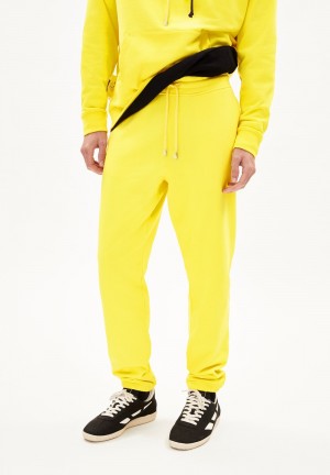 ARMEDANGELS AAIKE ICONIC CAPSULE Heavyweight Sweat Pants Regular Fit made of Organic Cotton Mix Gelb | 0648-PMVDO