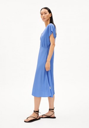 ARMEDANGELS AALBINE Woven Dress Regular Fit made of TENCEL™ Lyocell Mix Blau | 1389-XJIUR