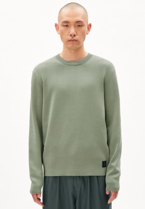 ARMEDANGELS AALPHONS Sweater Regular Fit made of Organic Cotton Grau Grün | 2473-KNFSU