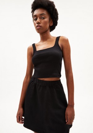 ARMEDANGELS AANONG Rib-Top Slim Fit made of Organic Cotton Mix Schwarz | 0718-ORDTZ