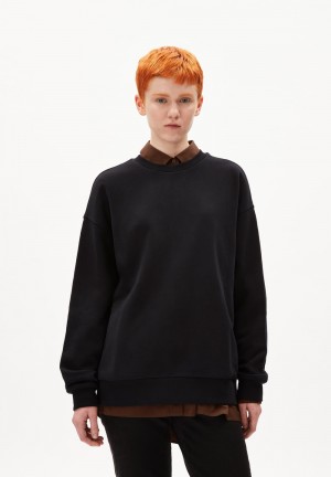 ARMEDANGELS AARIN Sweatshirt Oversized Fit made of Organic Cotton Schwarz | 0674-VKFNH