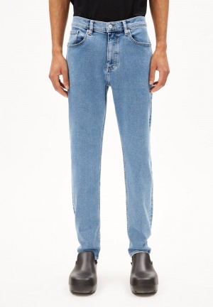 ARMEDANGELS AARJO TARPA Jeans Tapered Leg Mid Waist recycled Cotton Mix Comfort-Stretch Hellindigo | 6487-BIXFR