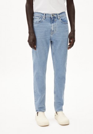 ARMEDANGELS AARJO TARPA Jeans Tapered Leg Mid Waist Organic Cotton Mix Comfort-Stretch Blau | 1394-BGVCT