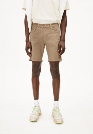 ARMEDANGELS AARVO GMT DYE Denim Shorts made of Organic Cotton Mix Sand Stone | 4175-AKLBQ