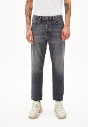 ARMEDANGELS AAUSTIN Jeans Tapered Leg Mid Waist Ankle Organic Cotton Mix Comfort-Stretch Washed Iron | 9037-WFIKR