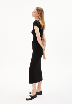 ARMEDANGELS ADAAJA Jersey Dress Slim Fit made of LENZING™ ECOVERO™ Viscose Mix Schwarz | 0594-RAGXE
