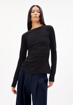 ARMEDANGELS ADAAJA LORA Longsleeve Slim Fit made of Organic Cotton Mix Schwarz | 1057-ZMTRW