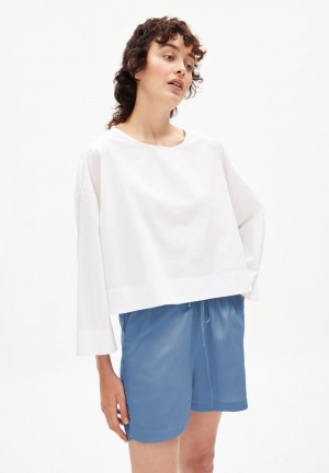 ARMEDANGELS AGDAA Blouse made of Organic Cotton Weiß | 4035-DEHBT