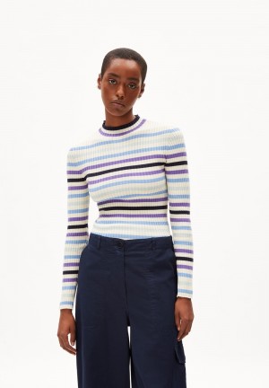 ARMEDANGELS ALAANIA MULTICOLOR 2.0 Sweater Slim Fit made of Organic Cotton Blau | 4013-STZIR