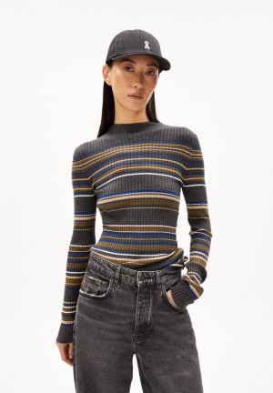 ARMEDANGELS ALAANIA NEW STRIPES Sweater Slim Fit made of Organic Cotton Indigo | 3947-GZUST