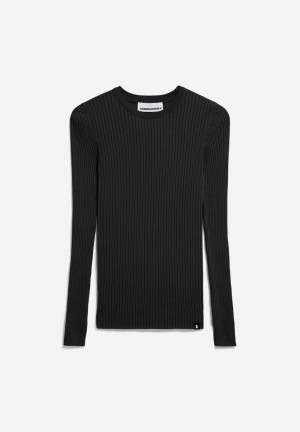 ARMEDANGELS ALAANIA RN Sweater Slim Fit made of Organic Cotton Schwarz | 8012-DUGIZ