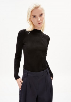 ARMEDANGELS ALAANIA Sweater Slim Fit made of Organic Cotton Schwarz | 7581-JODTQ