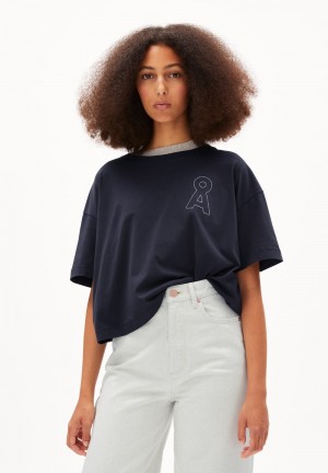 ARMEDANGELS ALBERTAA TEAAMMATE T-Shirt Loose Fit made of Organic Cotton Night Sky | 9073-APWBC