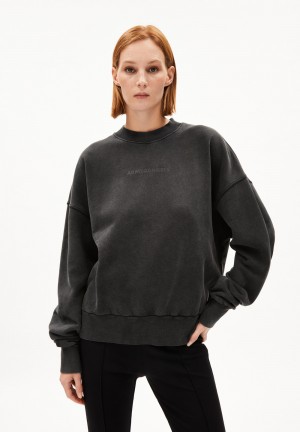 ARMEDANGELS ALIZAA GMT DYE Sweatshirt Oversized Fit made of Organic Cotton Schwarz | 4136-SOBMF