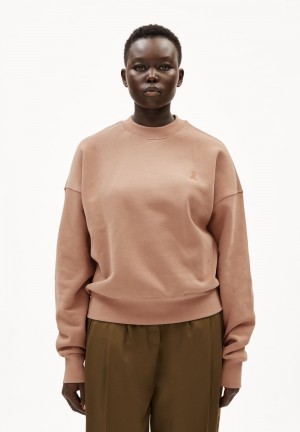 ARMEDANGELS ALIZAA Sweatshirt Oversized Fit made of Organic Cotton Cinnamon Dust | 3974-KZUIB