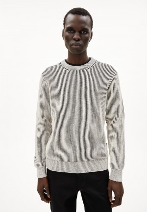 ARMEDANGELS ANDRAAS Sweater Regular Fit made of Organic Cotton Oatmilk-black | 8345-YNOEI