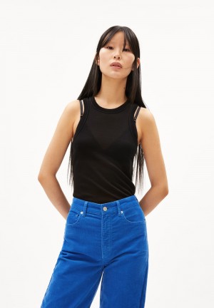 ARMEDANGELS ANITAA LI Top Slim Fit made of TENCEL™ Lyocell Wool Mix Schwarz | 2846-RUQHN