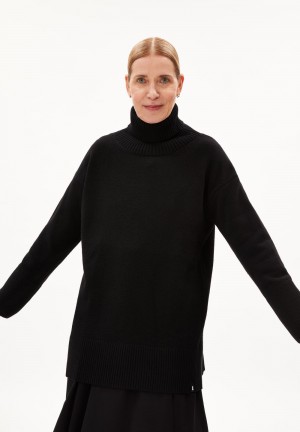 ARMEDANGELS ARDIAA ROLLNECK Sweater Loose Fit made of Organic Wool Mix Schwarz | 3726-WGPDO