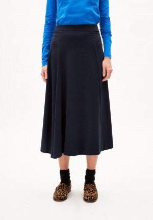 ARMEDANGELS AVAA LOUAA Jersey Skirt Relaxed Fit made of Organic Cotton Mix Night Sky | 3082-QTJFX