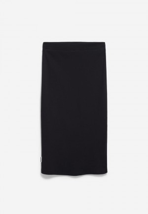 ARMEDANGELS AZITAA Rib-Jersey Skirt Slim Fit made of Organic Cotton Mix Schwarz | 2358-VGUNZ