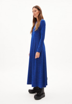 ARMEDANGELS AZURAA MILLES FLEURS Jersey Dress Slim Fit made of Organic Cotton Mix Blau | 5036-WHMNF