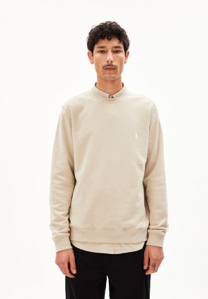 ARMEDANGELS BAARO COMFORT Sweatshirt Regular Fit made of Organic Cotton Mix Sand Stone | 3941-QDSKI