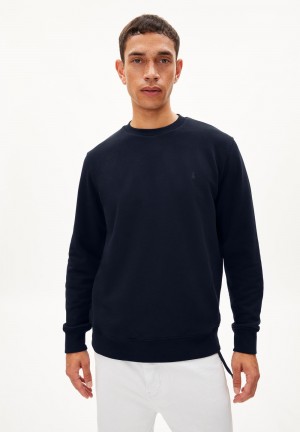 ARMEDANGELS BAARO COMFORT Sweatshirt Regular Fit made of Organic Cotton Mix Night Sky | 6341-RAXCY