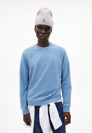 ARMEDANGELS BAARO NESTLING Sweatshirt Regular Fit made of Organic Cotton Mix Blau | 9610-ADCTJ