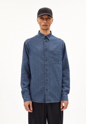 ARMEDANGELS BAASO Shirt Relaxed Fit made of Organic Cotton Mix Indigo | 5281-CVTKQ