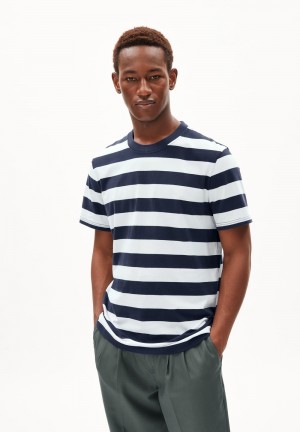 ARMEDANGELS BAHAAR STRIPES T-Shirt Relaxed Fit made of Organic Cotton Night Sky-white | 9830-JTVWG