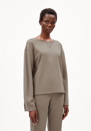 ARMEDANGELS BEAA TRICE Longsleeve Loose Fit made of TENCEL™ Lyocell Mix Muddy Water | 3127-OXFBZ