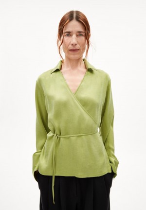 ARMEDANGELS BEJURAA Blouse Relaxed Fit made of TENCEL™ Lyocell Mix New Moss | 0234-WYIQD