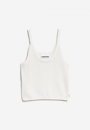 ARMEDANGELS BELLAAS LINO Knit Top Regular Fit made of Linen-Mix Weiß | 3784-VXLUT