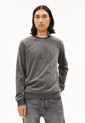 ARMEDANGELS BENJAARO CORDUROY Sweatshirt Regular Fit made of Organic Cotton Iron Cast | 6320-ONTUA