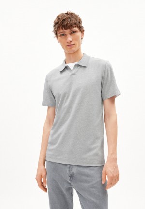 ARMEDANGELS BRAAN PREMIUM Polo T-Shirt Regular Fit made of Organic Cotton Mix Grau | 7569-LTYUB