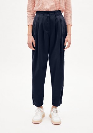 ARMEDANGELS CARINAA Pants made of Organic Cotton Mix Night Sky | 4801-RCQKN