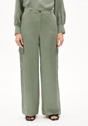 ARMEDANGELS CATIAA Woven Pants made of Lyocell Grau Grün | 8526-NRVYL