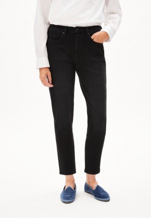 ARMEDANGELS CAYAA TARPA Jeans Tapered Leg Low Waist Ankle Organic Cotton Mix Comfort-Stretch Ash Washed | 6208-OURAI