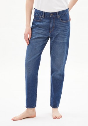 ARMEDANGELS CAYAA TARPA Jeans Tapered Leg Low Waist Ankle Organic Cotton Mix Comfort-Stretch Dunkel | 4209-WTHNO