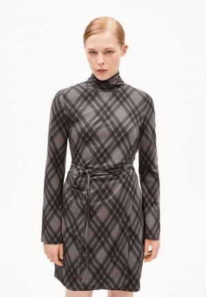 ARMEDANGELS CEETAA ARGYLE Jersey Dress Slim Fit made of Organic Cotton Mix Iron Cast | 7490-QHFKM