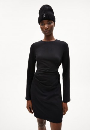 ARMEDANGELS CEETAA Jersey Dress Slim Fit made of Organic Cotton Mix Schwarz | 6072-KFHDP