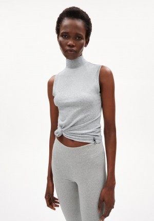 ARMEDANGELS CILIAA Top Slim Fit made of TENCEL™ Lyocell Mix Grau | 4539-STNMD