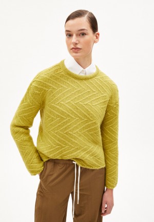 ARMEDANGELS DAAGNY DIAGONAL Sweater Loose Fit made of Alpaca Wool Mix New Moss | 4165-TCZDA