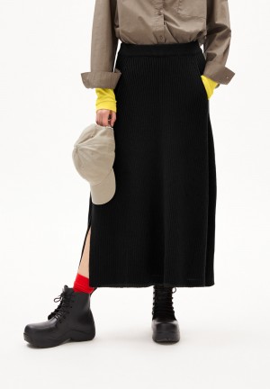 ARMEDANGELS DAAMIALA MERINOS Knit Skirt Relaxed Fit made of Merino-Wool Mix Schwarz | 0186-HJWFA
