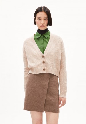 ARMEDANGELS DAMIRAA REGLANA Cardigan Oversized Fit made of Organic Wool Mix Cinnamon Dust Melange-oatmilk | 1425-FGZOT