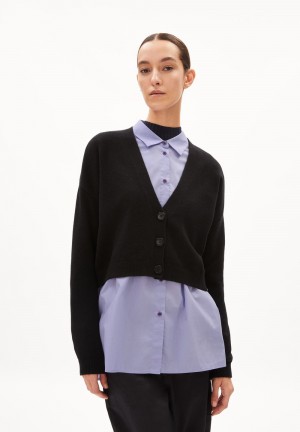 ARMEDANGELS DAMIRAA REGLANA Cardigan Oversized Fit made of Organic Wool Mix Schwarz | 4507-EAQJR